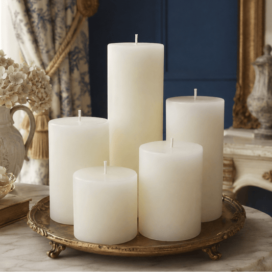 3 Inch White Beeswax Pillar Candles - Poppy Natural