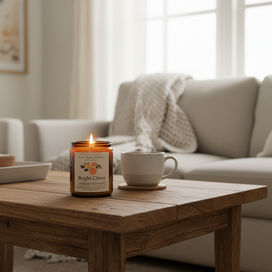 Bright Citrus | Natural Beeswax Candle with Organic Essential Oils - Poppy Natural