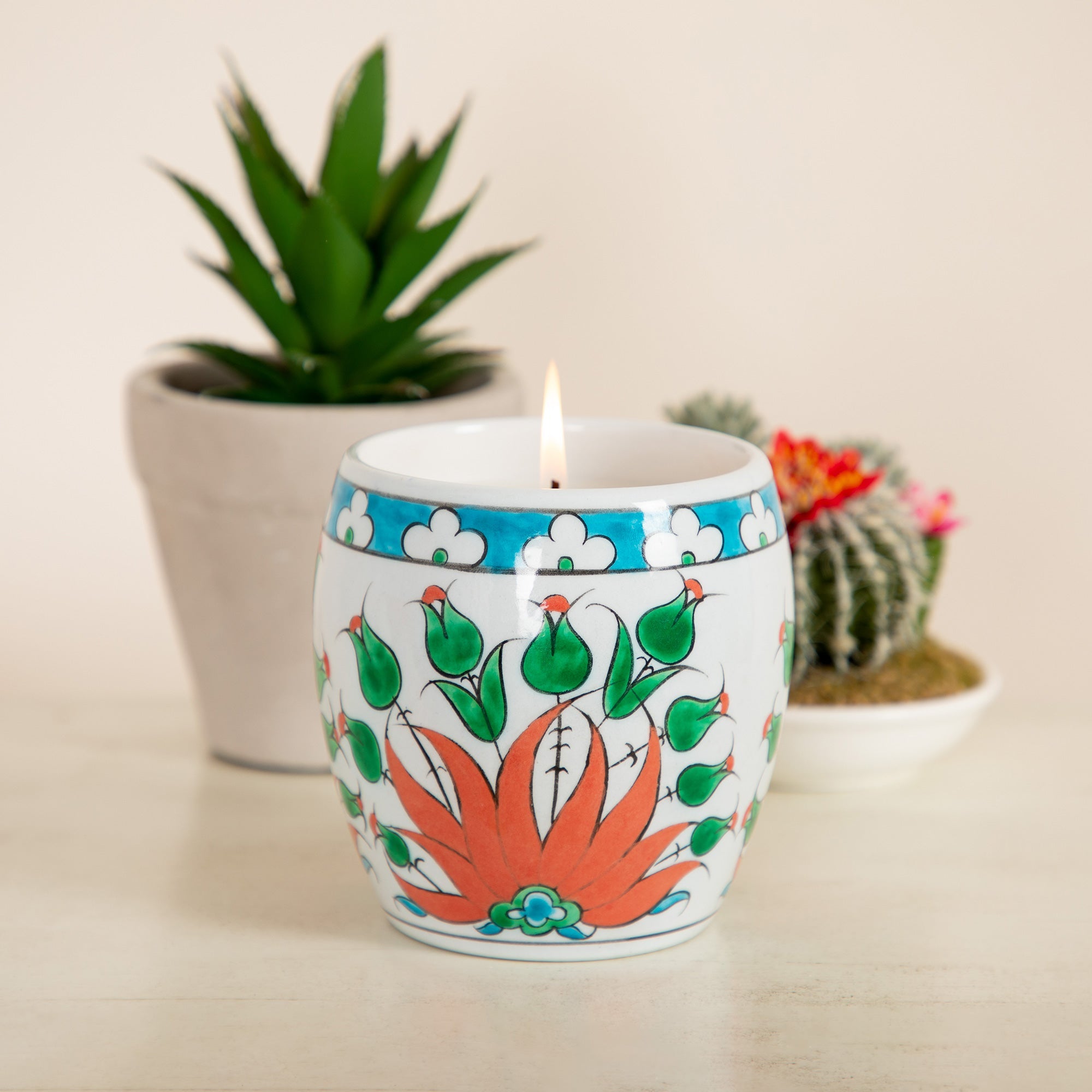 Ceramic Artisan Hand-Poured Candle - Poppy Natural