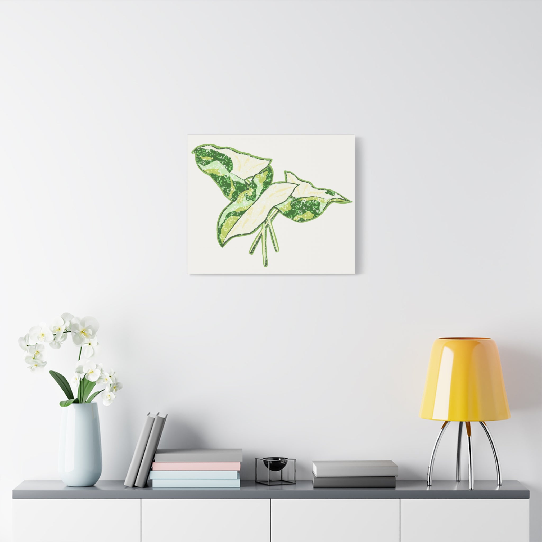 Marble Syngonium Canvas Print – Botanical Wall Art - Poppy Natural
