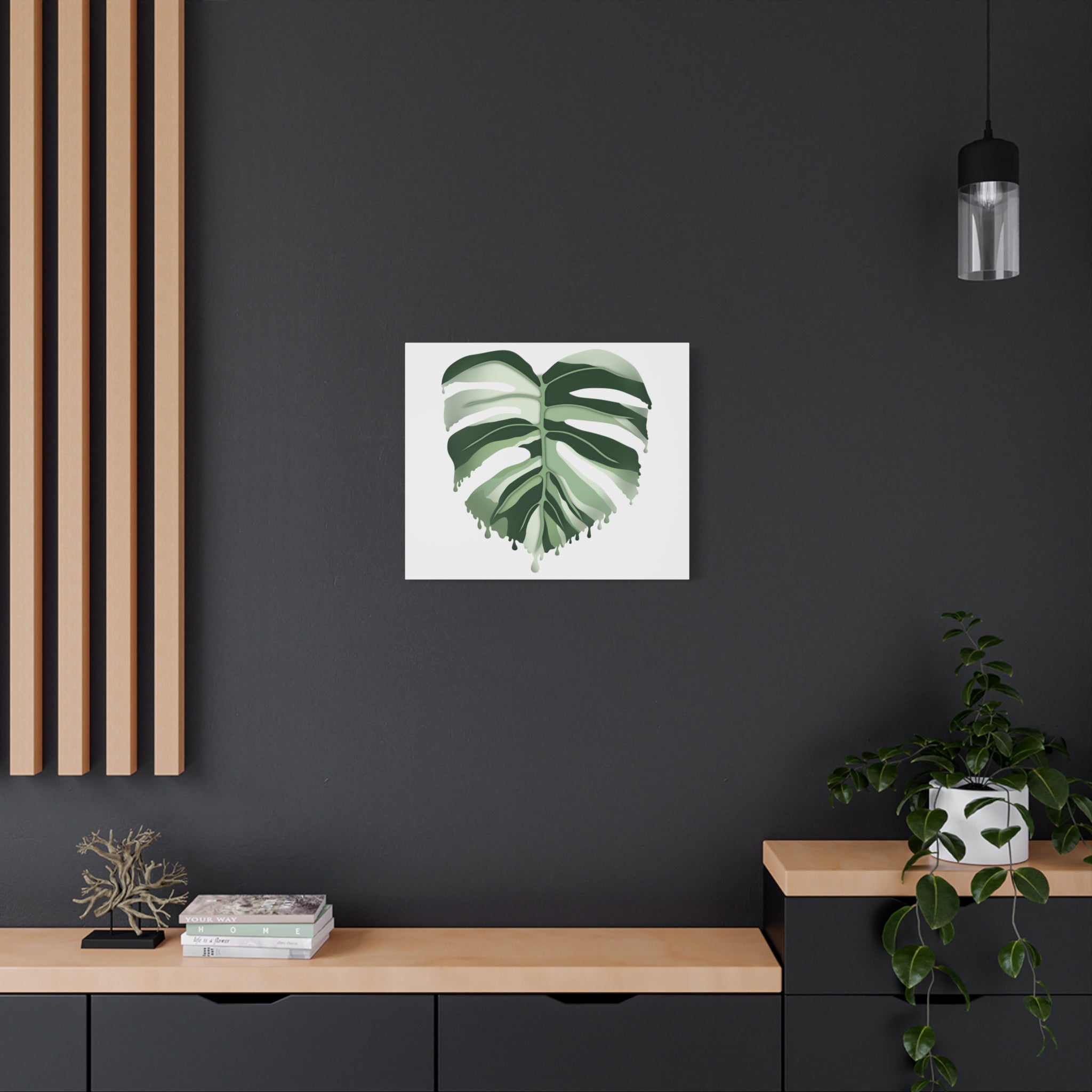 Melting Monstera Albo Canvas Print – Botanical Wall Art - Poppy Natural