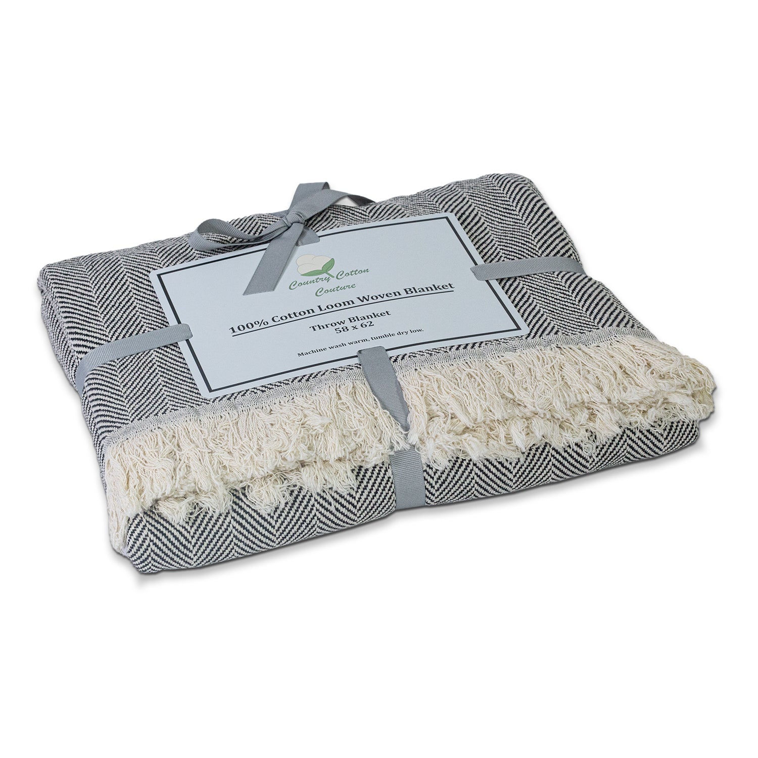 Chevron Patterned Throw - Poppy Natural