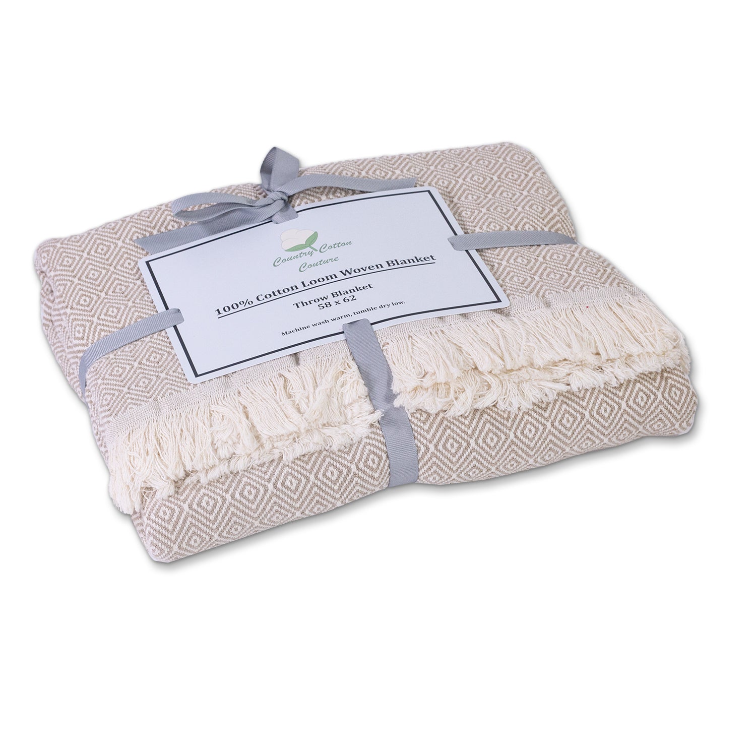 Chevron Patterned Throw - Poppy Natural