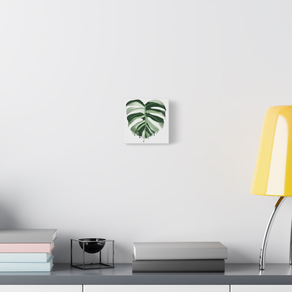 Melting Monstera Albo Canvas Print – Botanical Wall Art