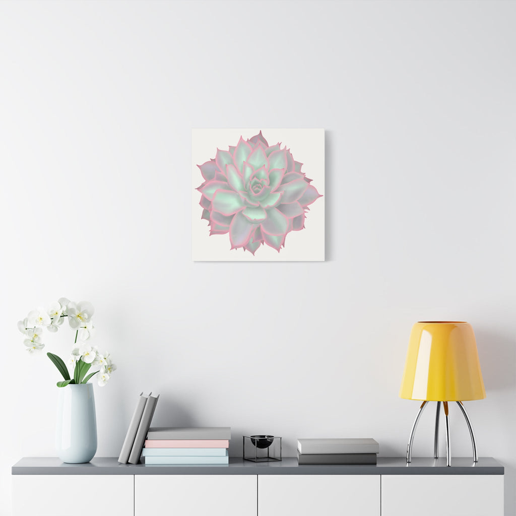 Echeveria Violet Queen Succulent Canvas Print – Botanical Wall Art