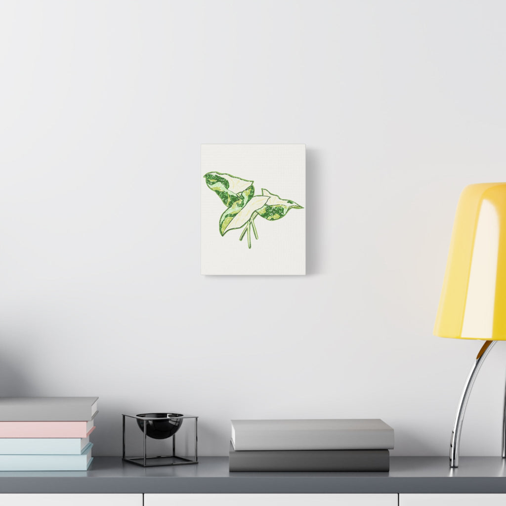Marble Syngonium Canvas Print – Botanical Wall Art