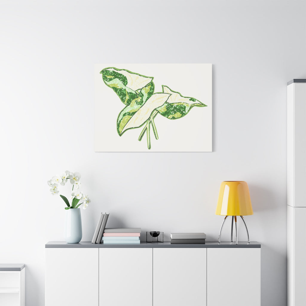 Marble Syngonium Canvas Print – Botanical Wall Art