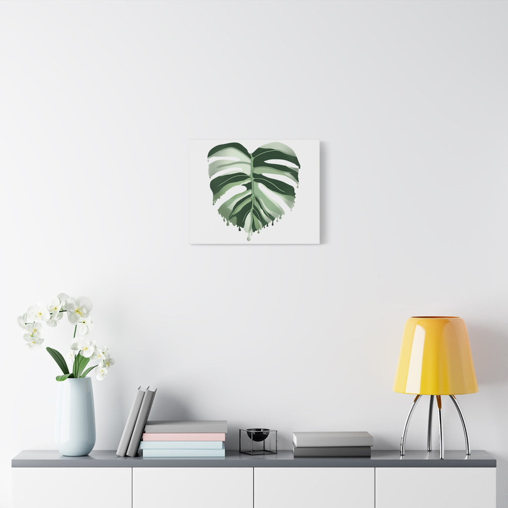 Melting Monstera Albo Canvas Print – Botanical Wall Art