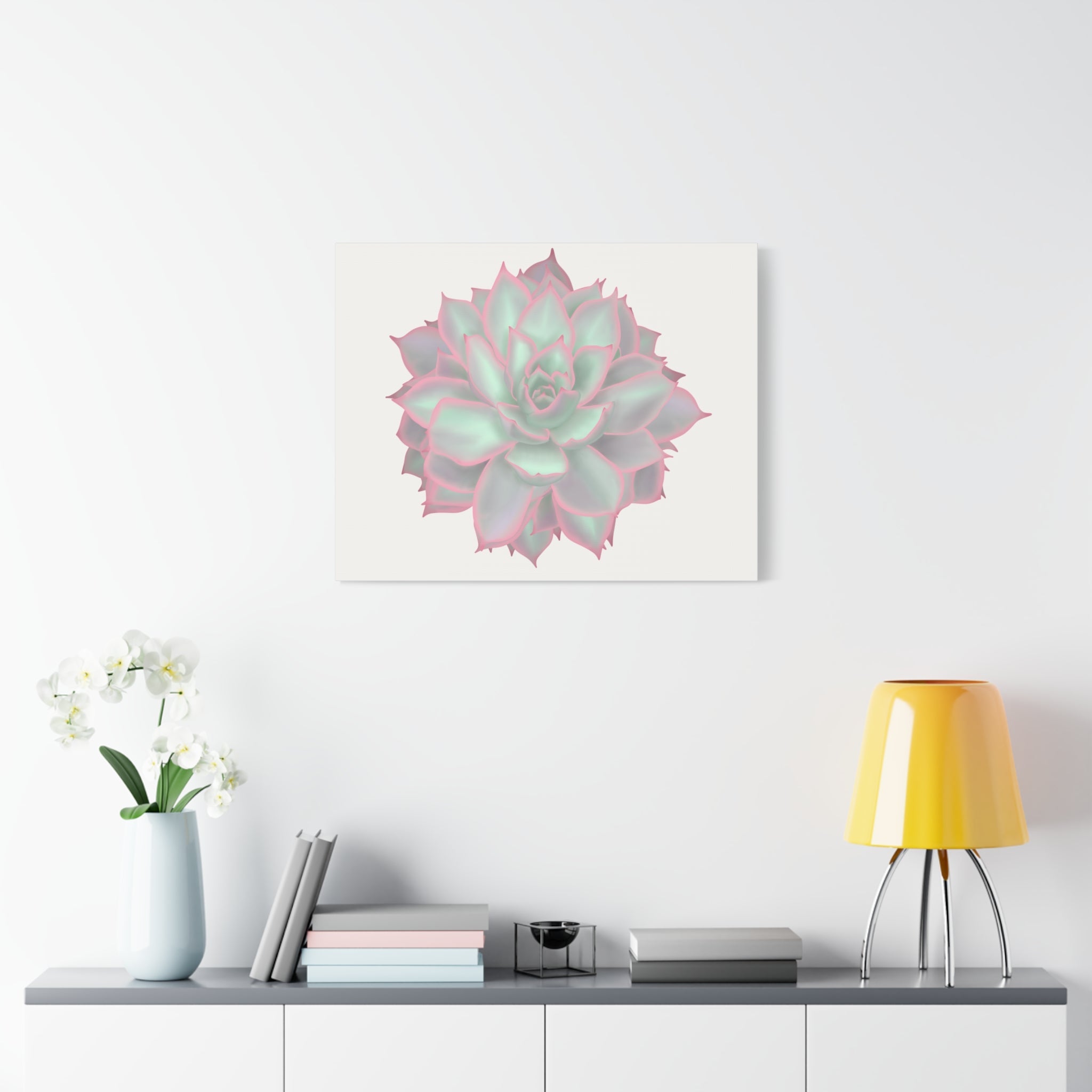 Echeveria Violet Queen Succulent Canvas Print – Botanical Wall Art