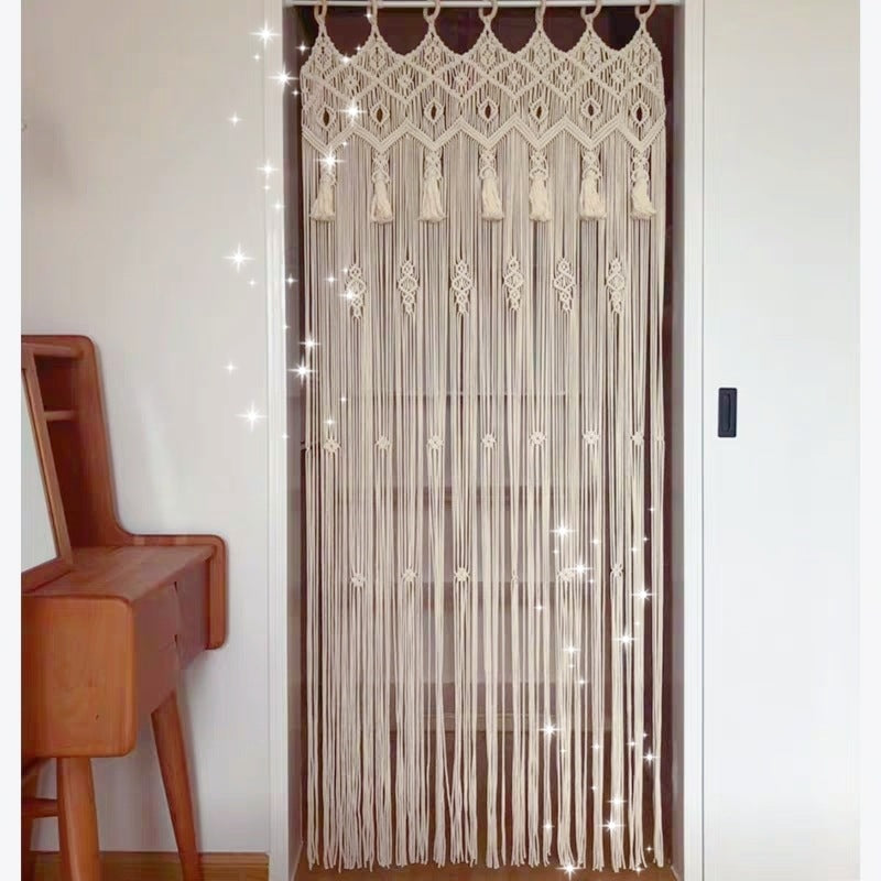 Hand-Woven Cotton Curtain Tapestry