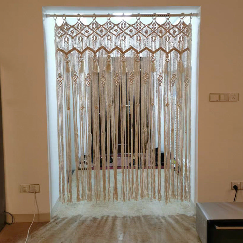 Hand-Woven Cotton Curtain Tapestry