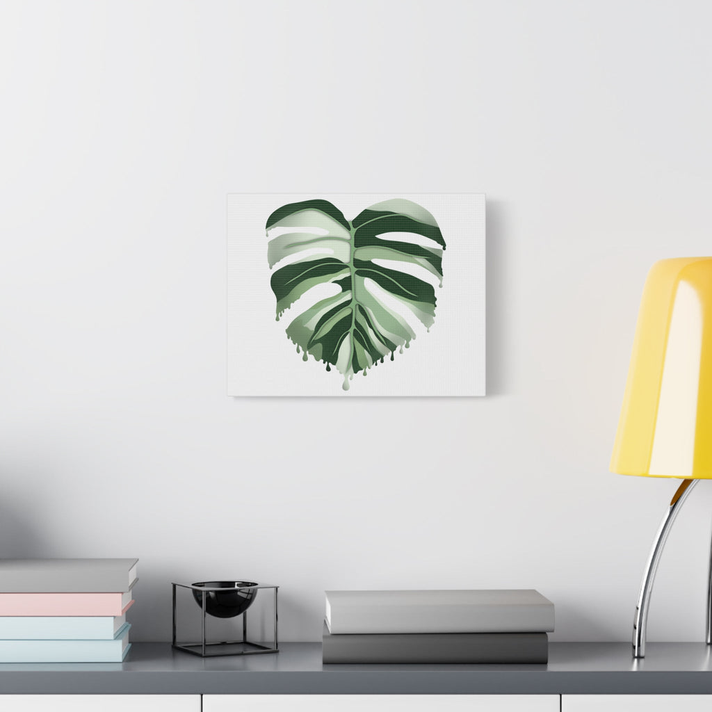 Melting Monstera Albo Canvas Print – Botanical Wall Art