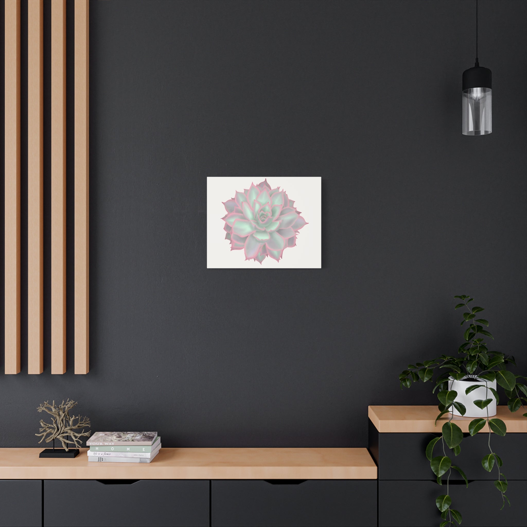 Echeveria Violet Queen Succulent Canvas Print – Botanical Wall Art