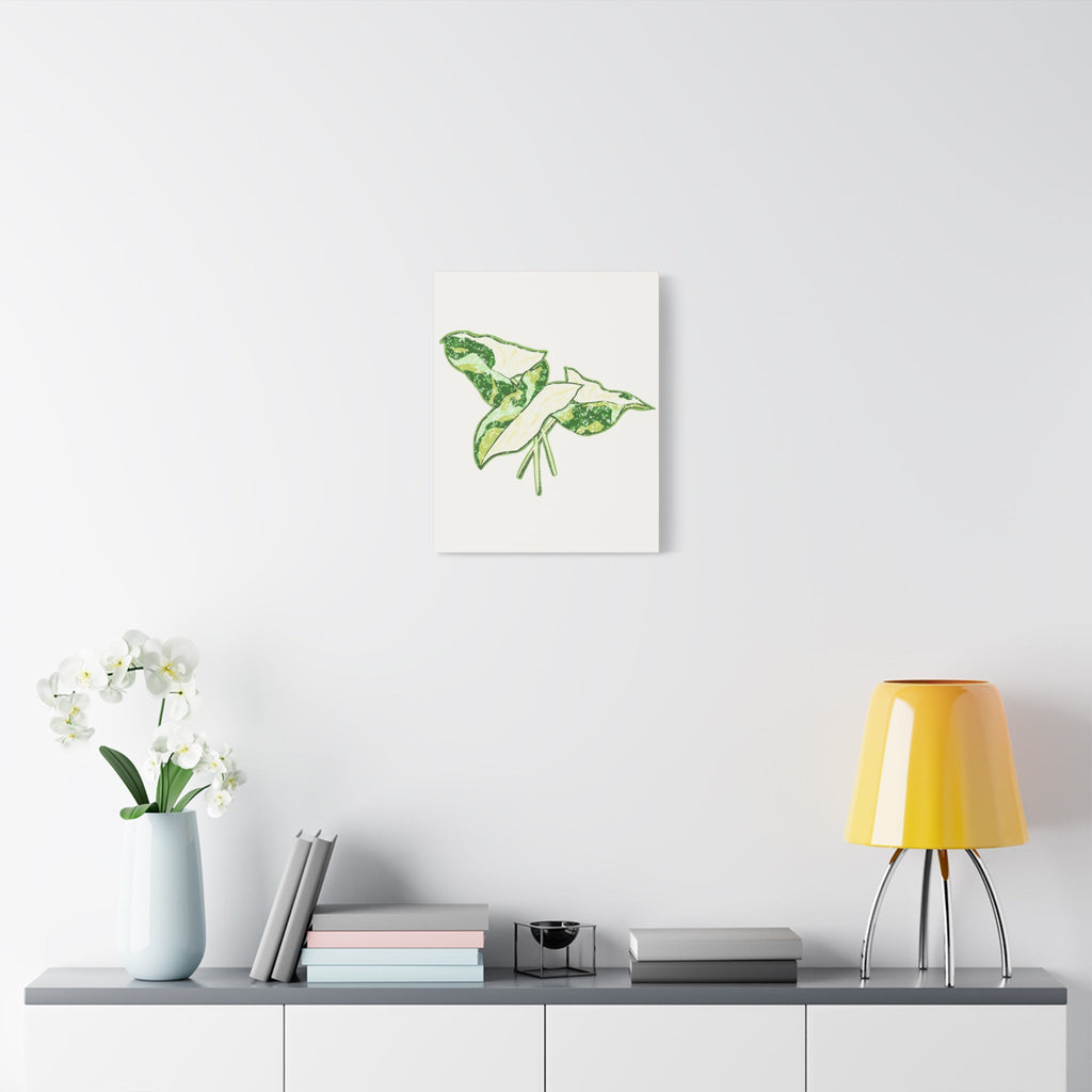 Marble Syngonium Canvas Print – Botanical Wall Art