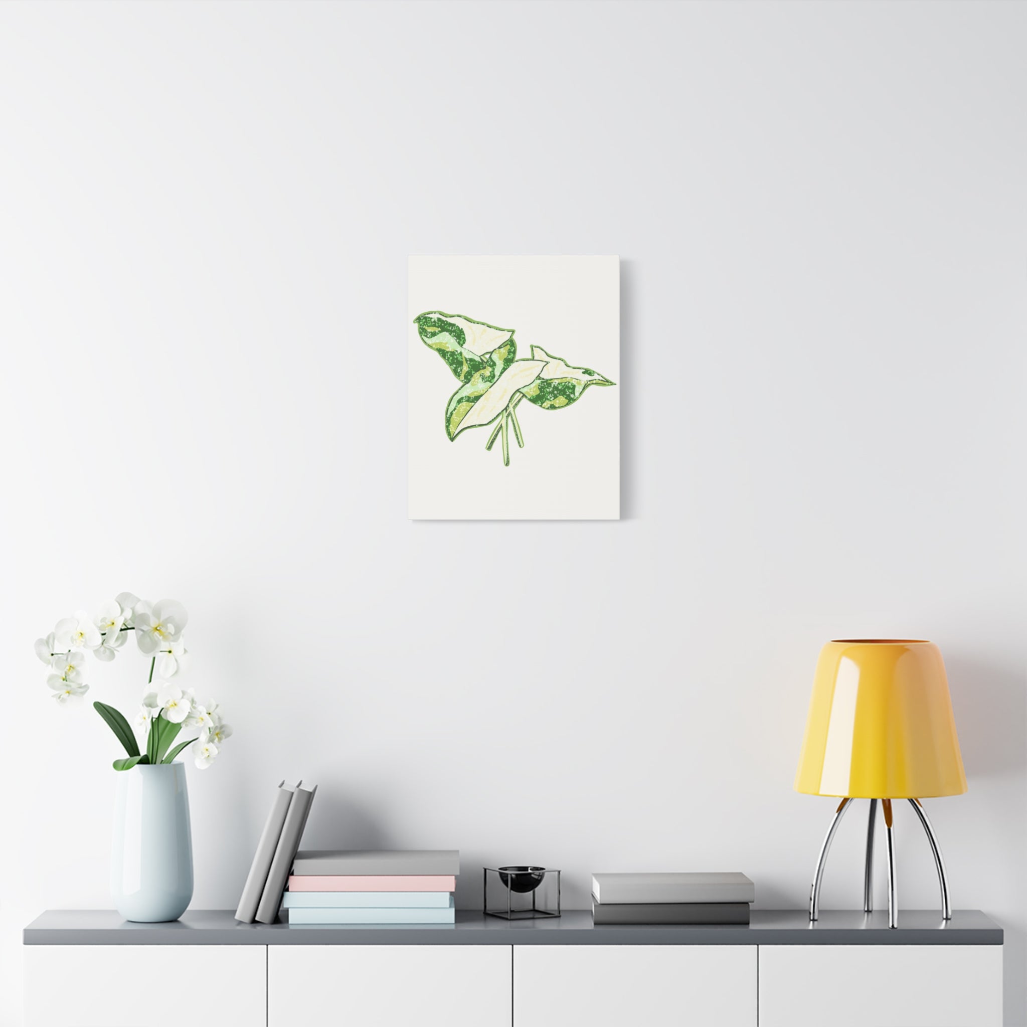Marble Syngonium Canvas Print – Botanical Wall Art