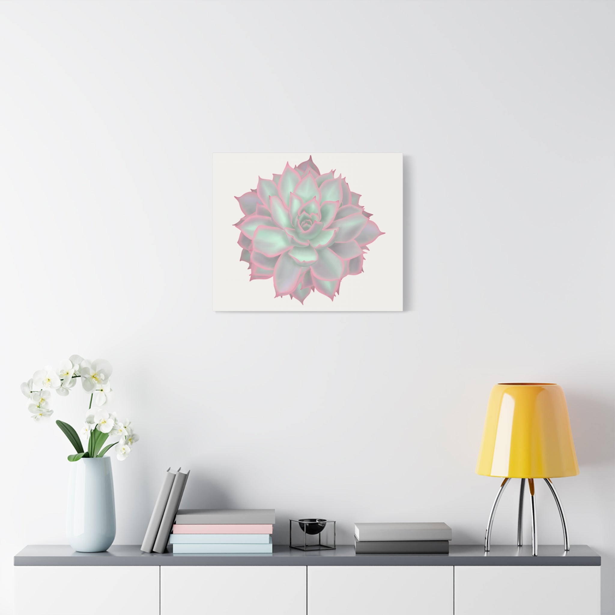 Echeveria Violet Queen Succulent Canvas Print – Botanical Wall Art