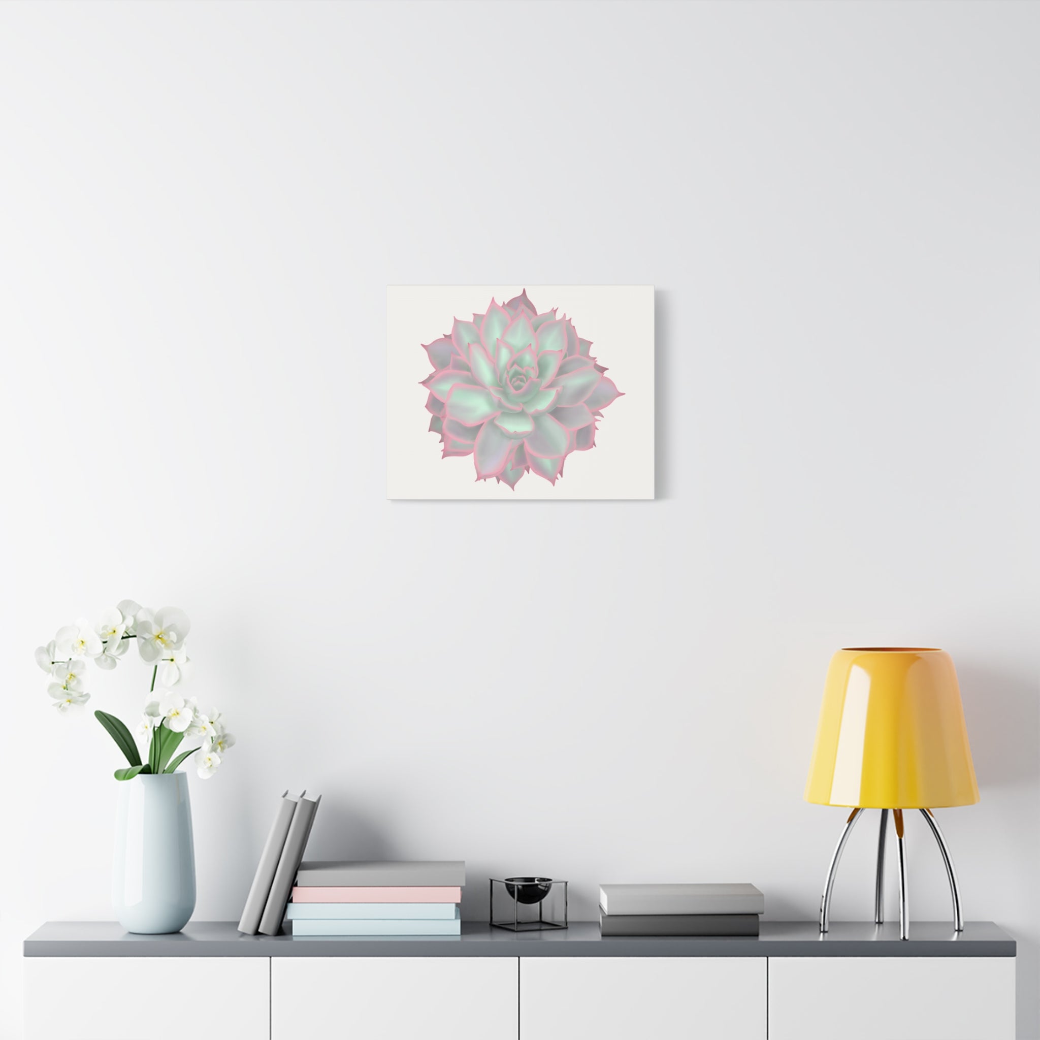 Echeveria Violet Queen Succulent Canvas Print – Botanical Wall Art