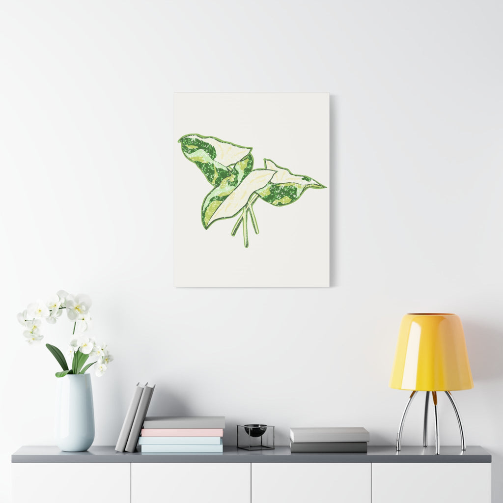 Marble Syngonium Canvas Print – Botanical Wall Art
