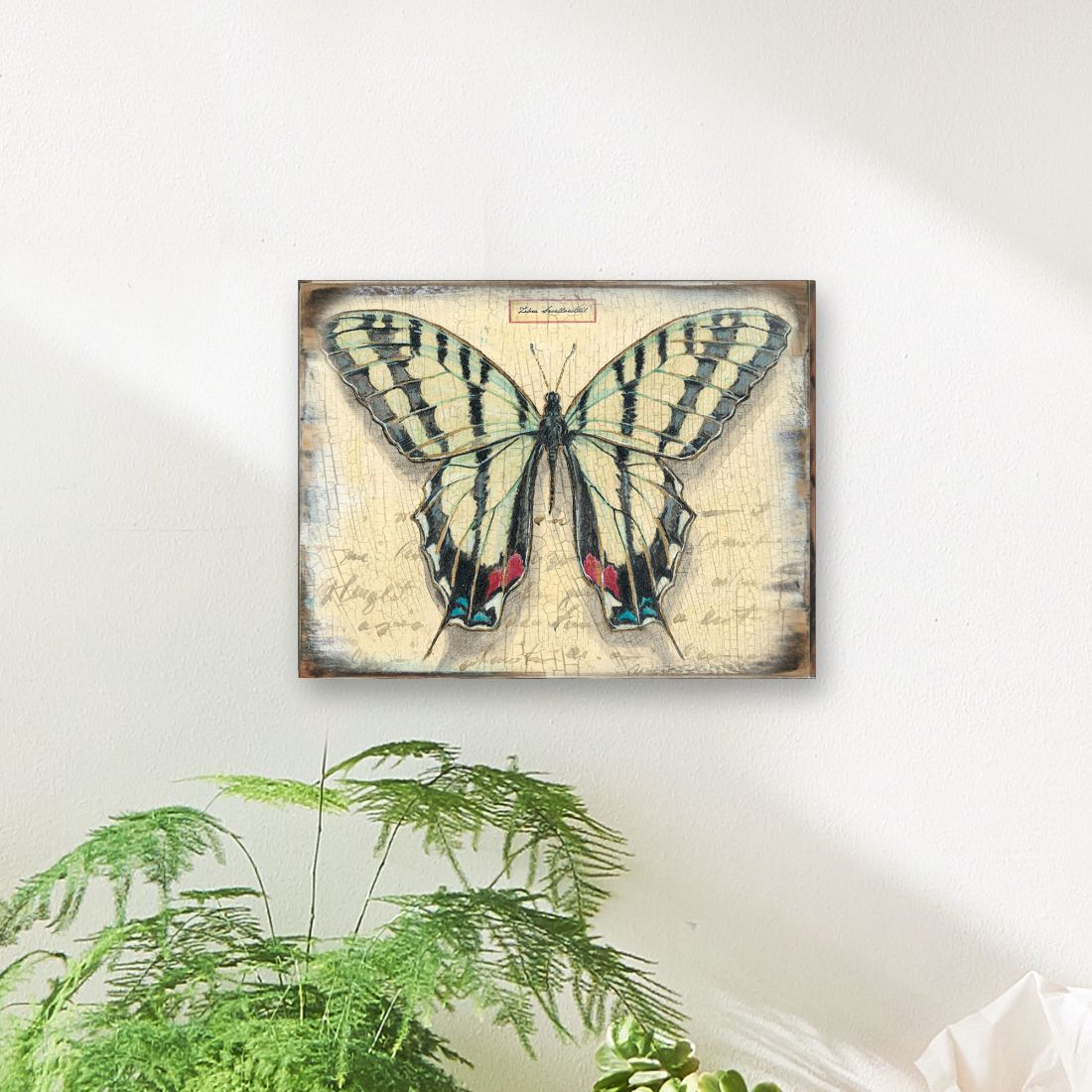 Mykonos Vintage Butterfly Wooden Wall Art by Nature Wonders - Nature Wildlife Decor  - 95315B