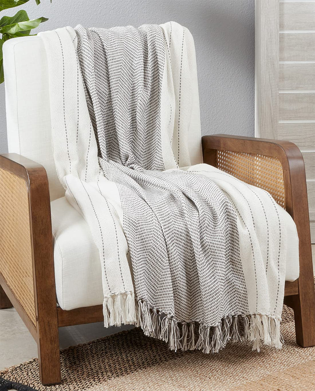Classic Kantha Stitch Throw Blanket