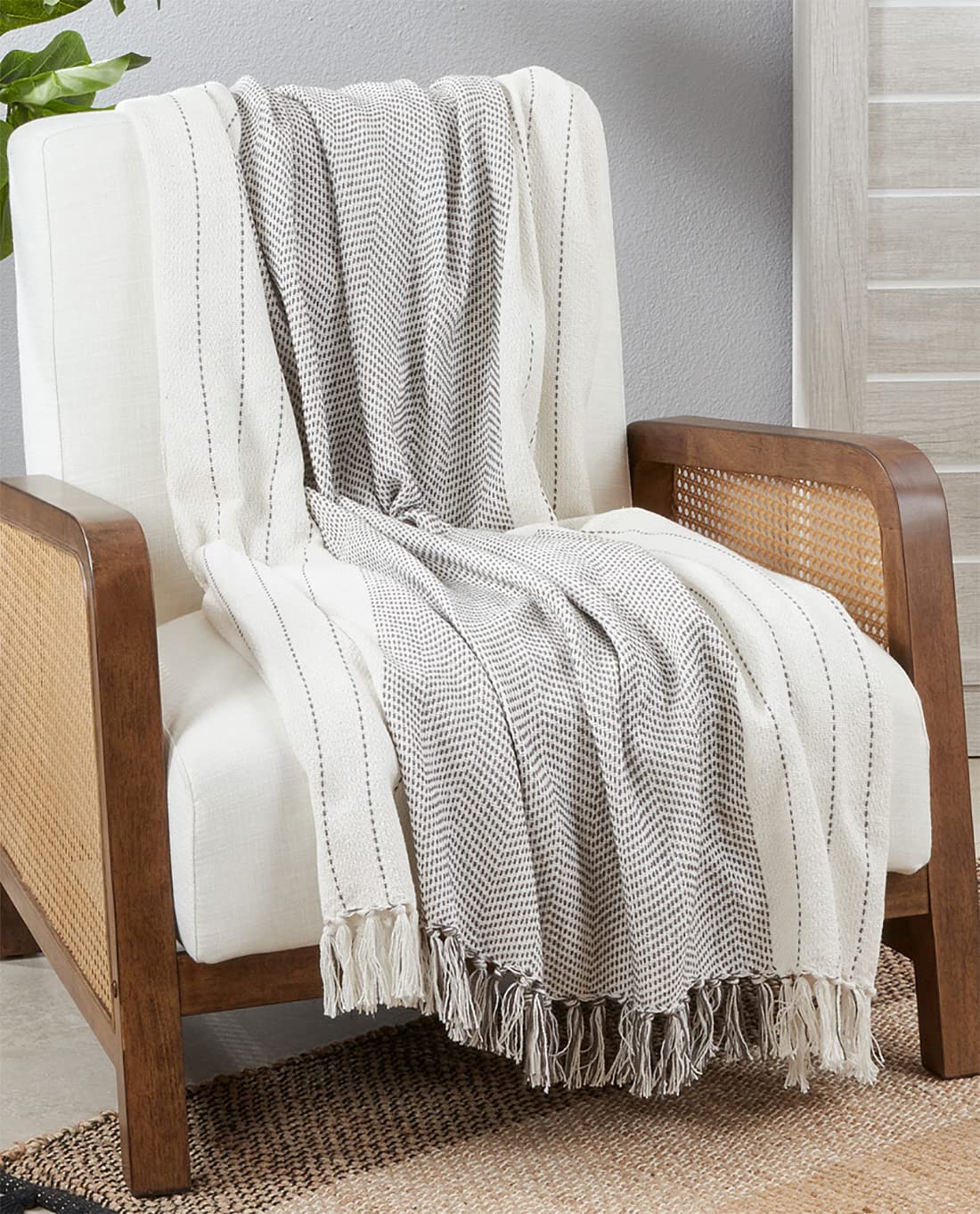 Classic Kantha Stitch Throw Blanket