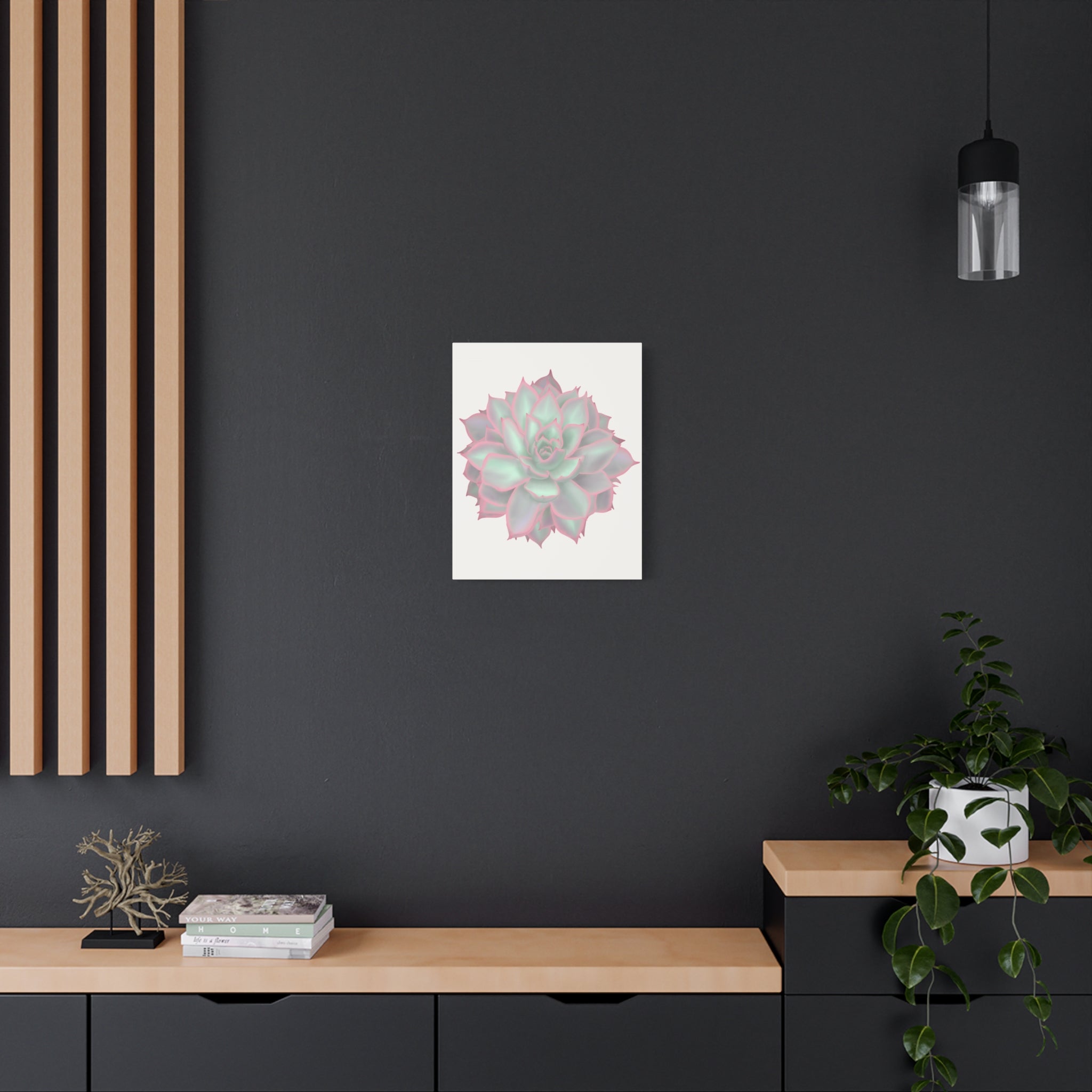 Echeveria Violet Queen Succulent Canvas Print – Botanical Wall Art