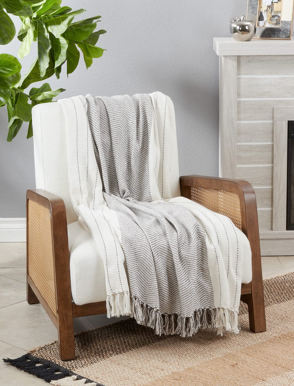 Classic Kantha Stitch Throw Blanket