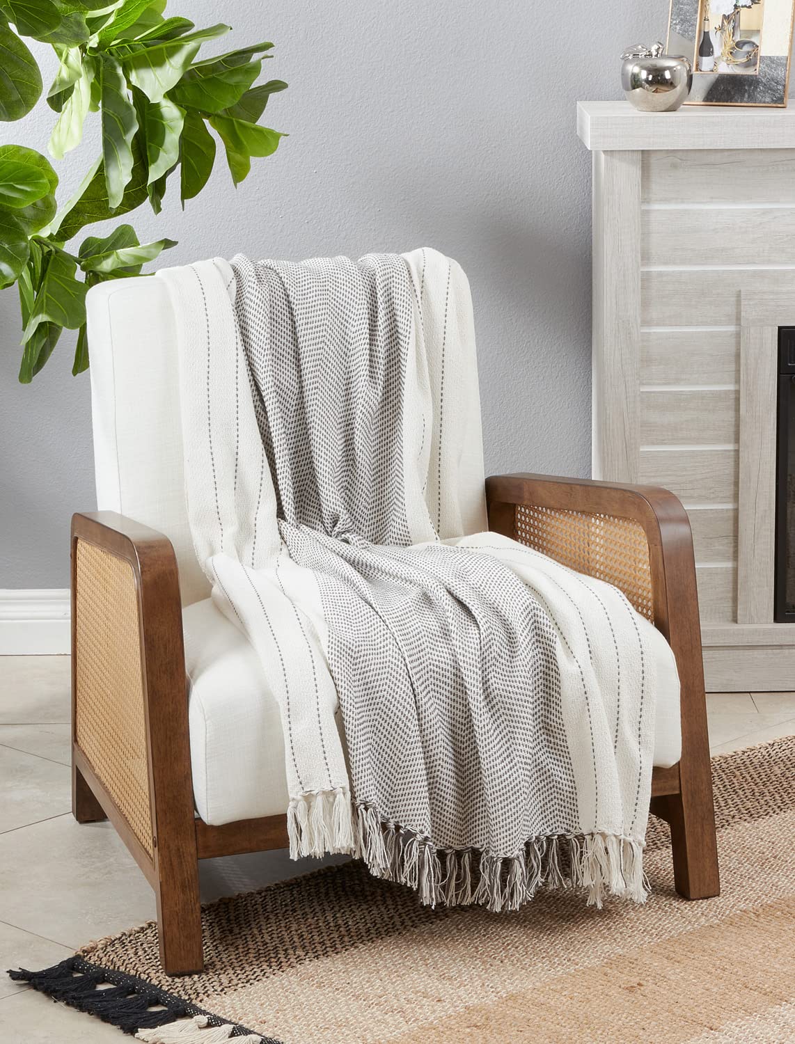 Classic Kantha Stitch Throw Blanket