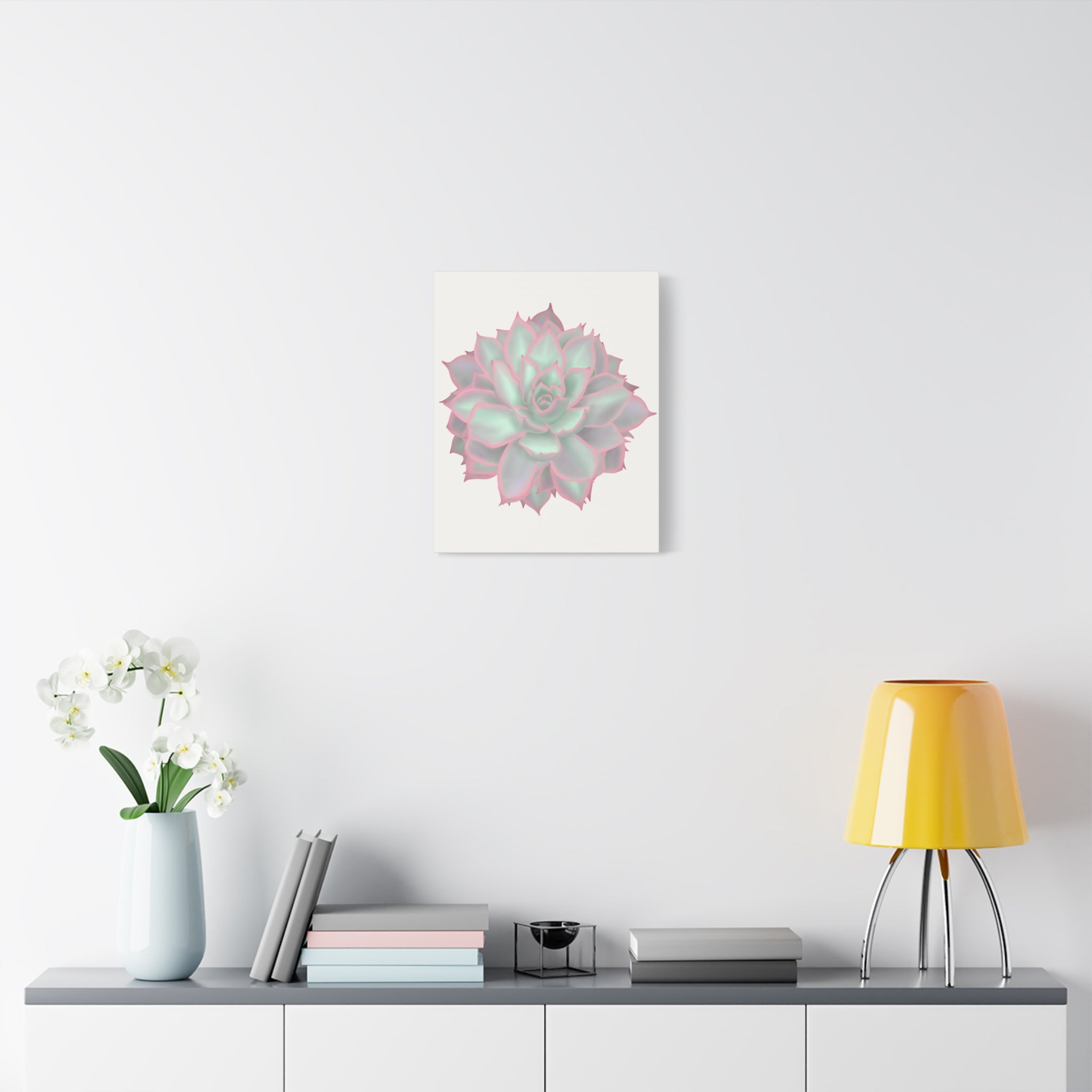Echeveria Violet Queen Succulent Canvas Print – Botanical Wall Art