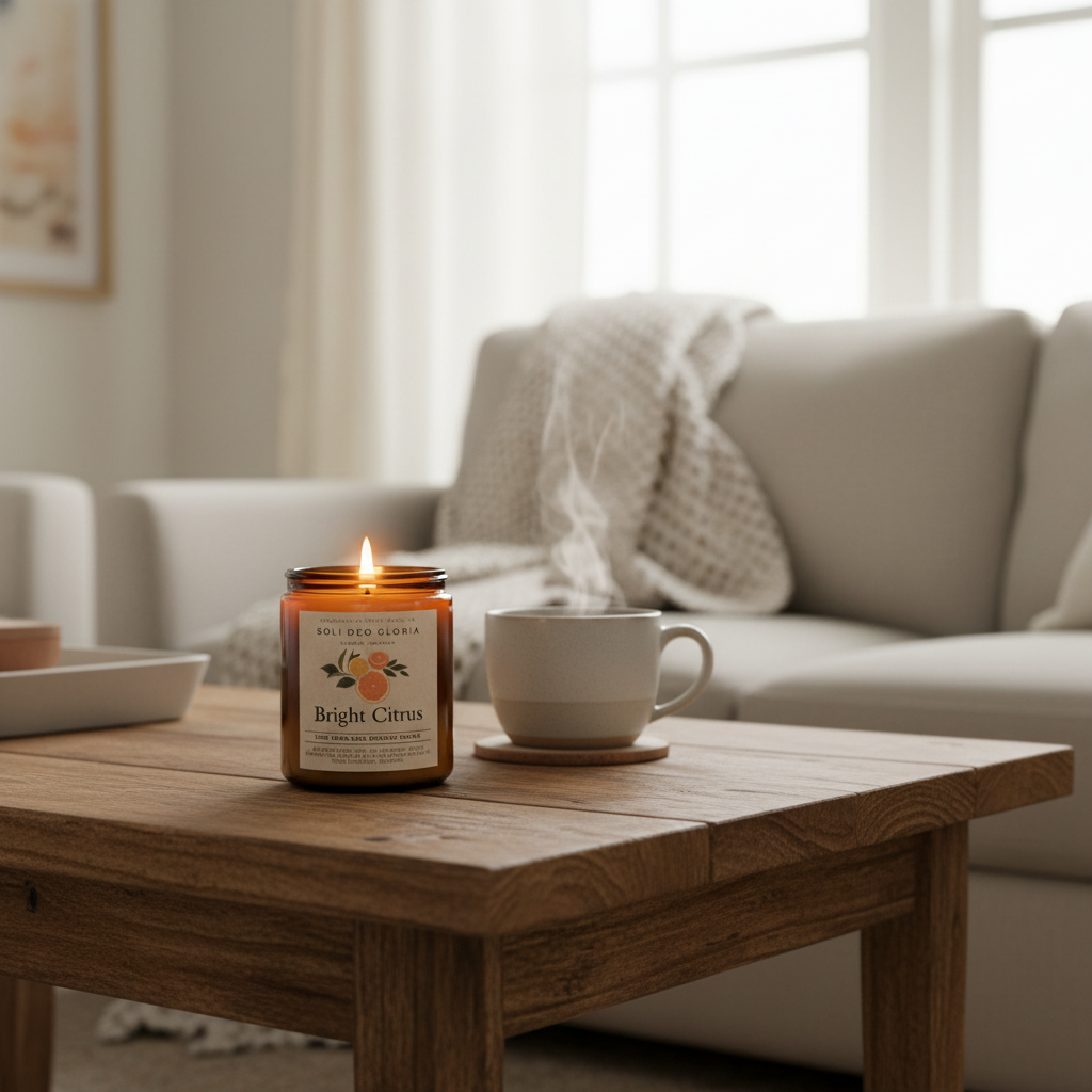 Bright Citrus | Natural Beeswax Candle with Organic Essential Oils - Poppy Natural
