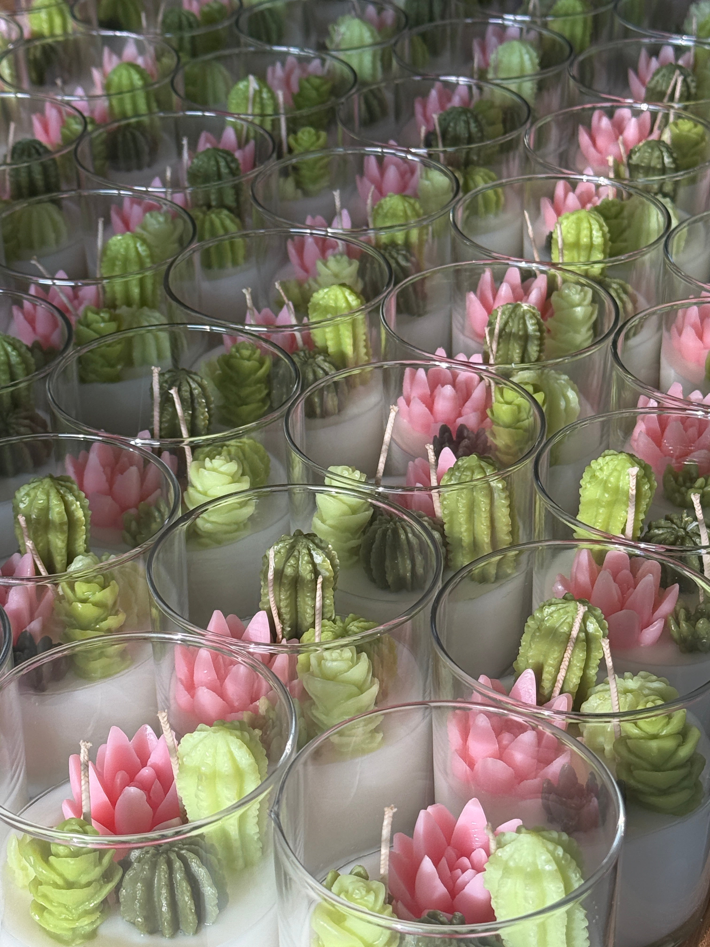 Cactus Flower Container Candle - Poppy Natural