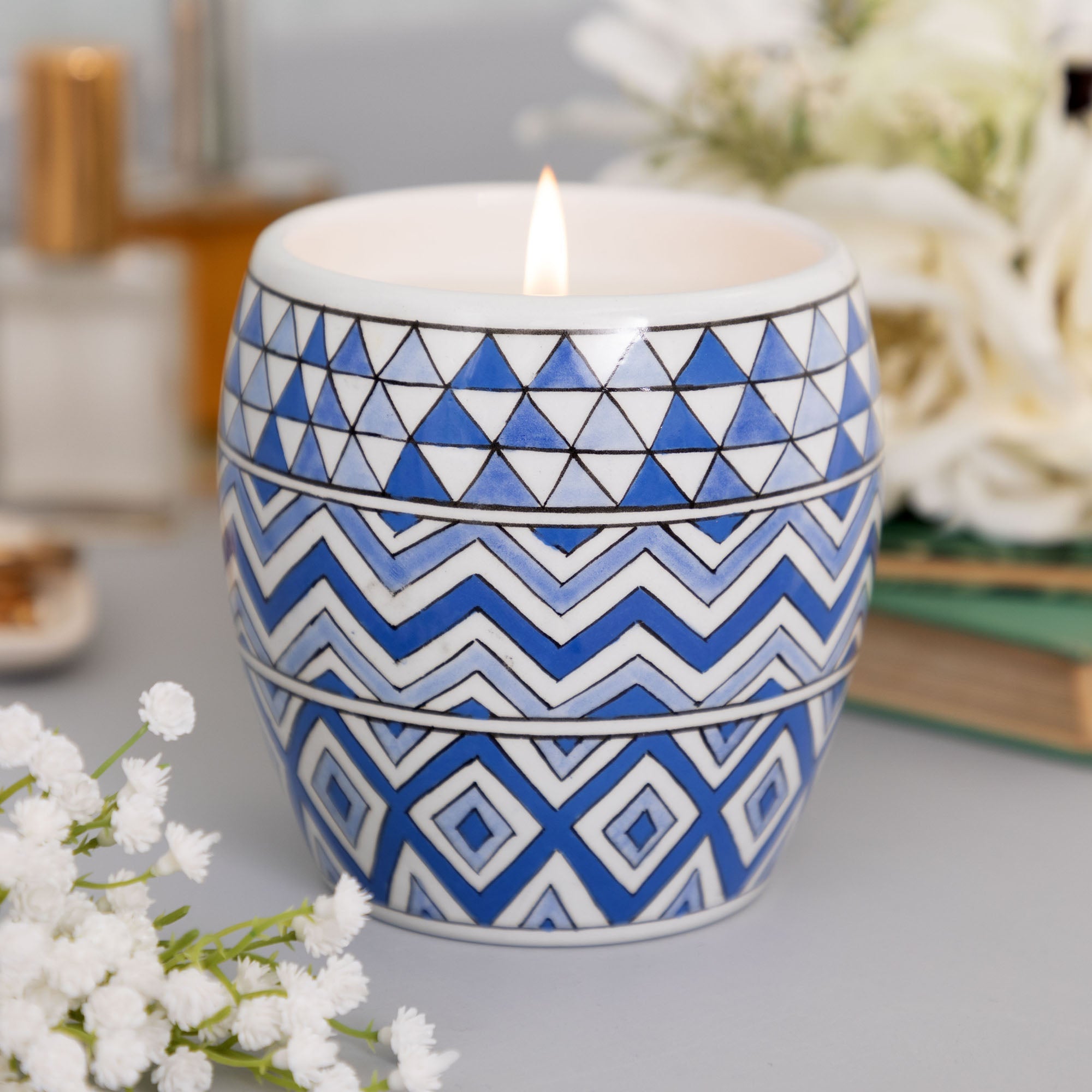 Ceramic Artisan Hand-Poured Candle - Poppy Natural