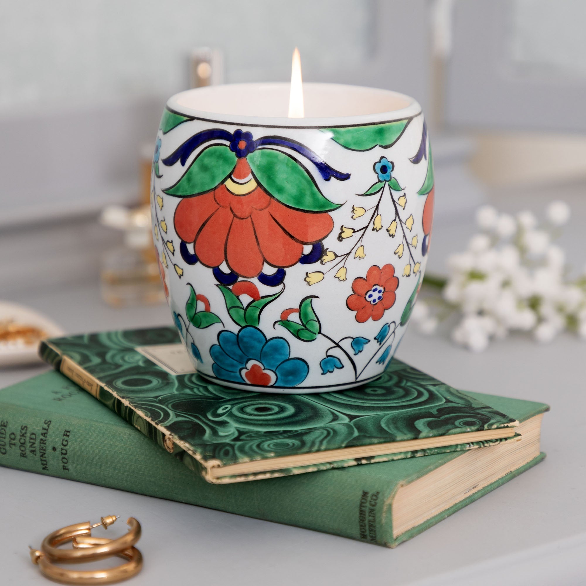 Ceramic Artisan Hand-Poured Candle - Poppy Natural