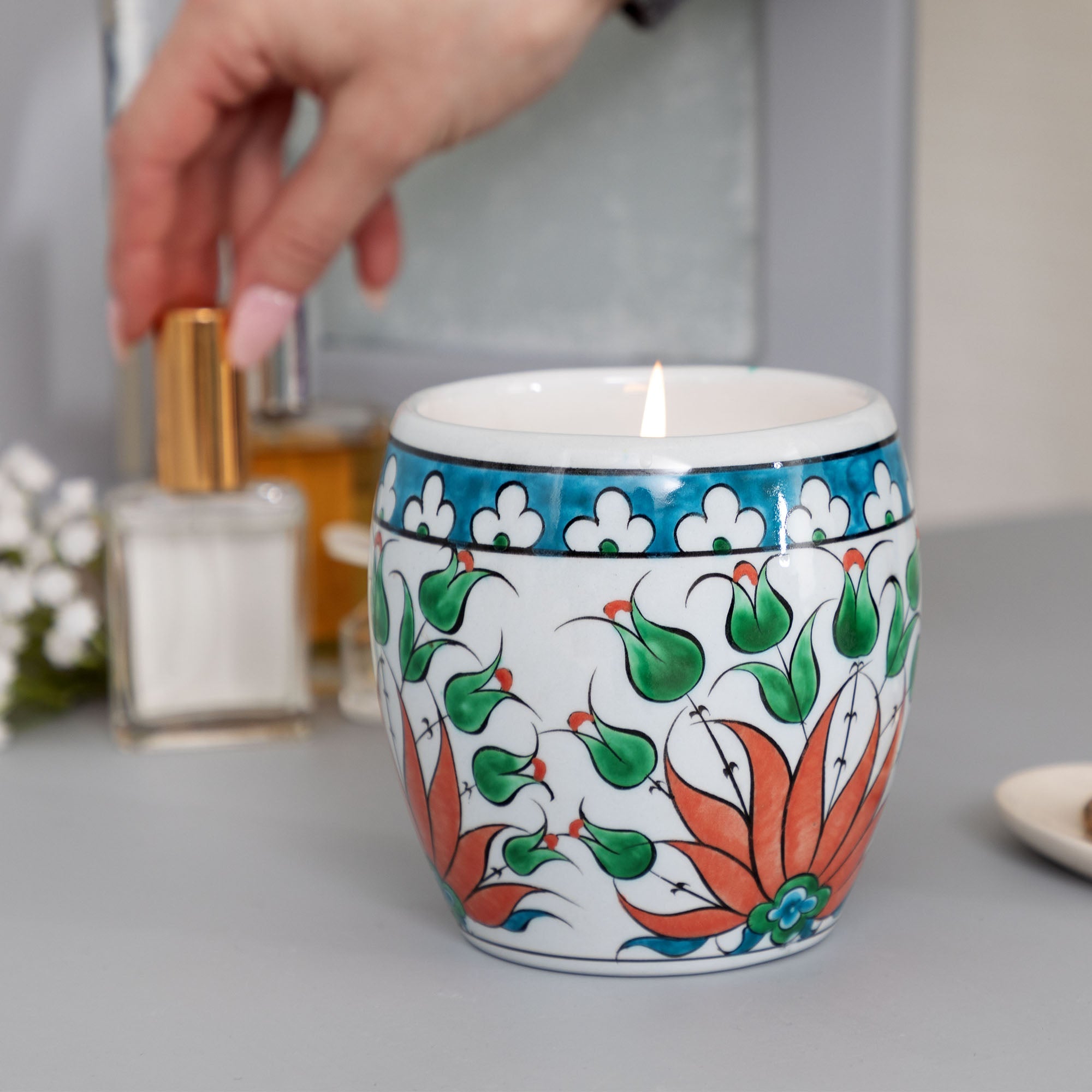 Ceramic Artisan Hand-Poured Candle - Poppy Natural