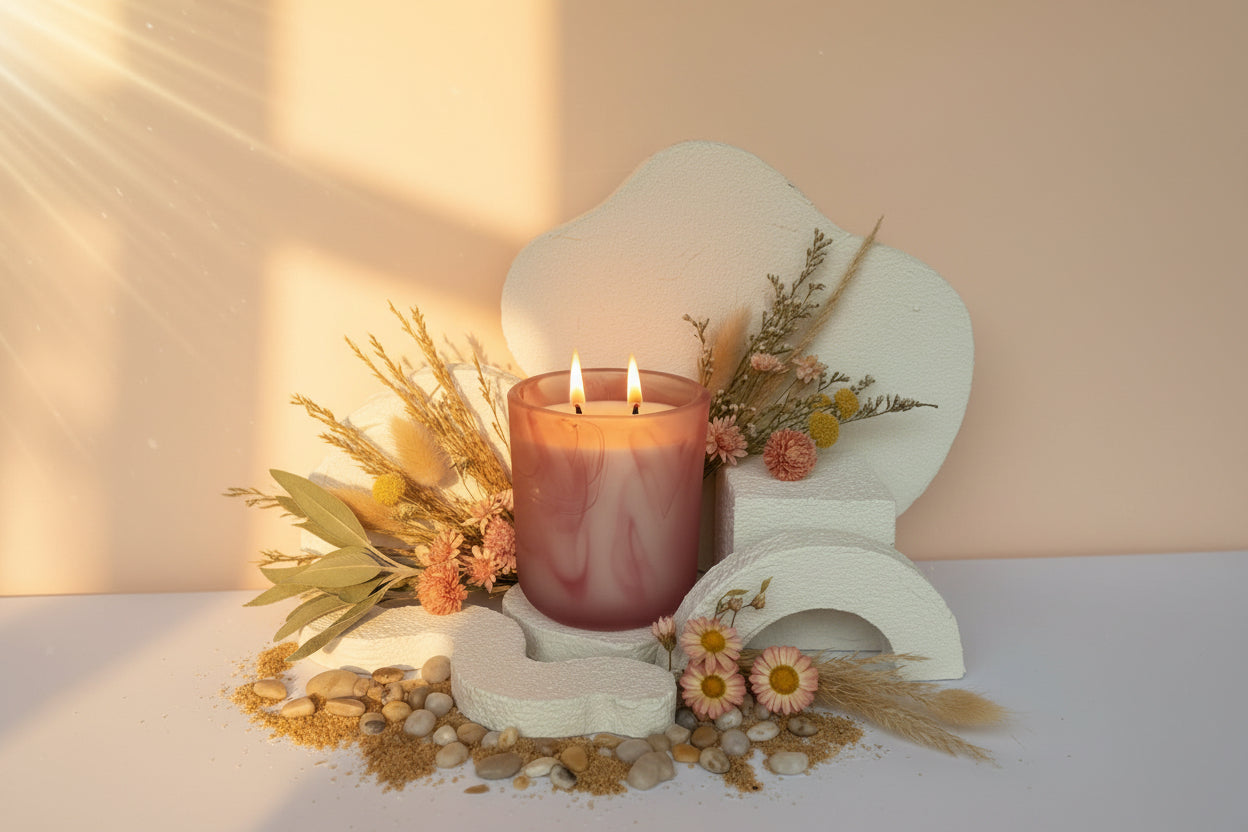 Desert Blossom | Essential Oil & Extract Infused Beeswax Candle - Poppy Natural