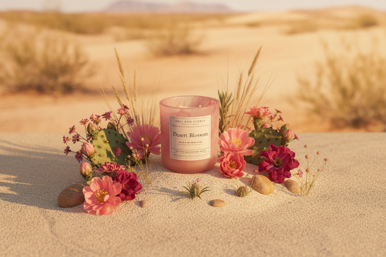 Desert Blossom | Essential Oil & Extract Infused Beeswax Candle - Poppy Natural