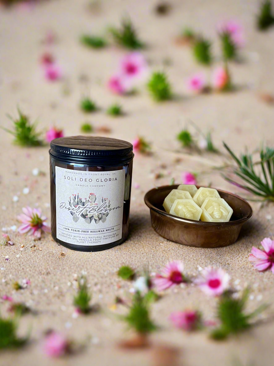 Desert Blossom | Essential Oil & Extract Infused Beeswax Candle - Poppy Natural