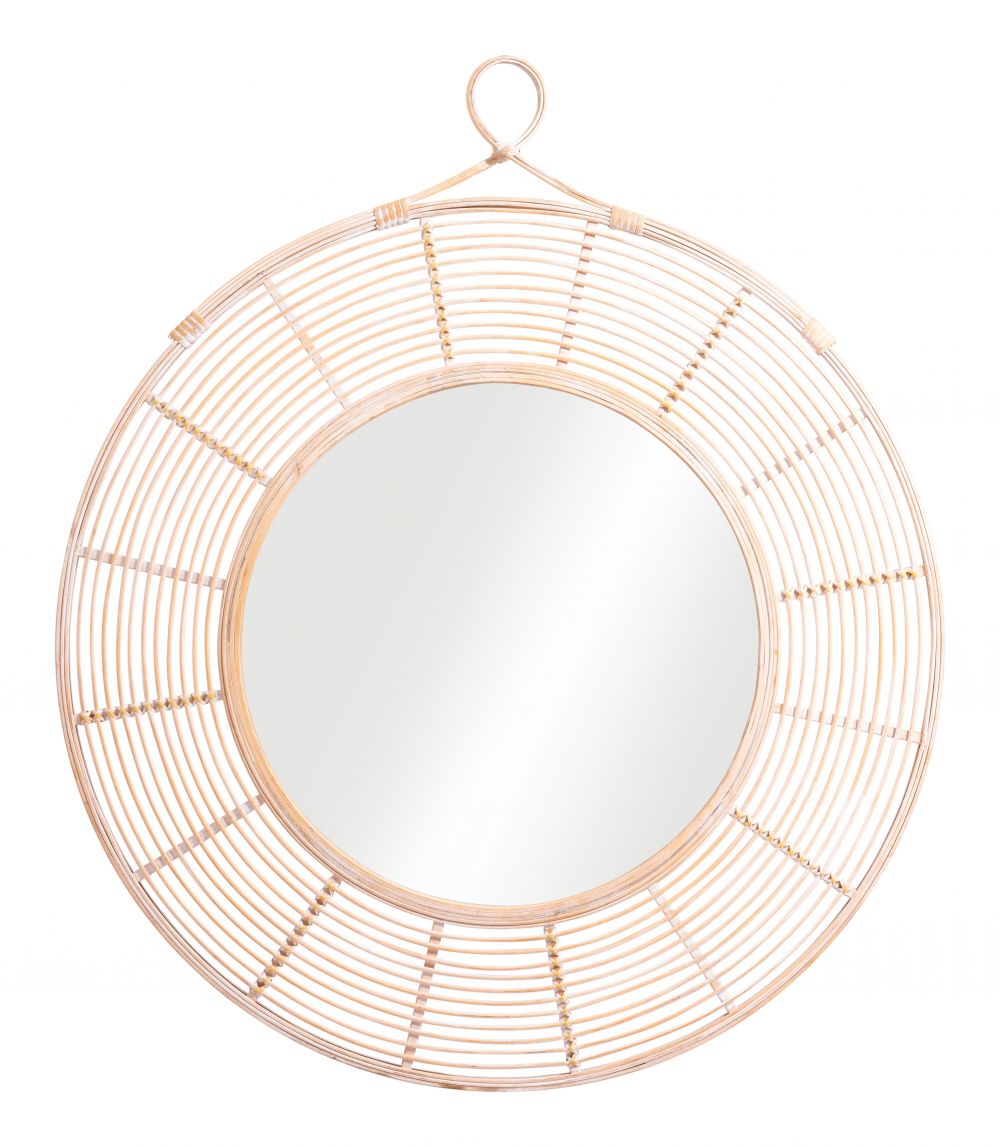 Lobo Painted Rattan Frame Wall Mirror