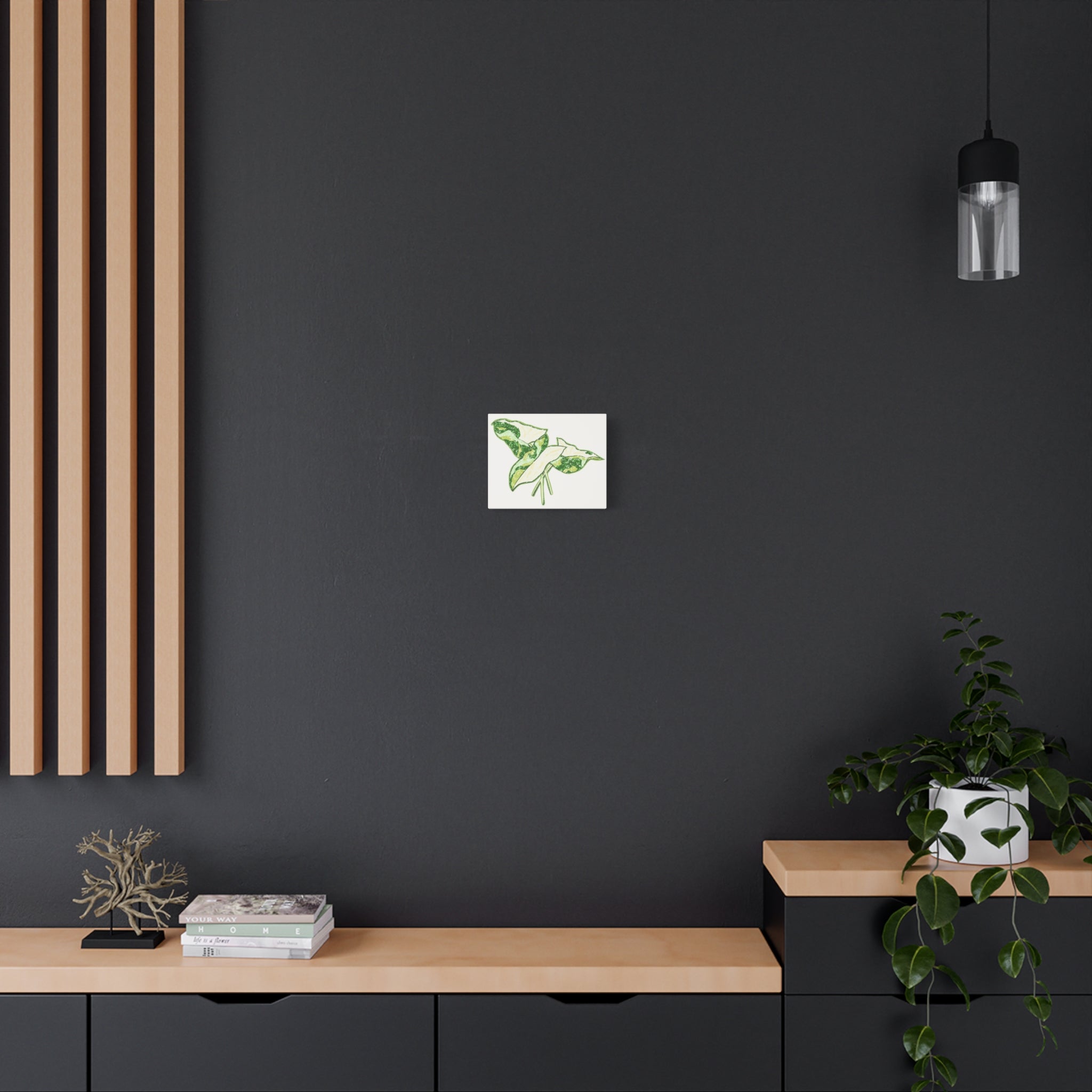 Marble Syngonium Canvas Print – Botanical Wall Art - Poppy Natural