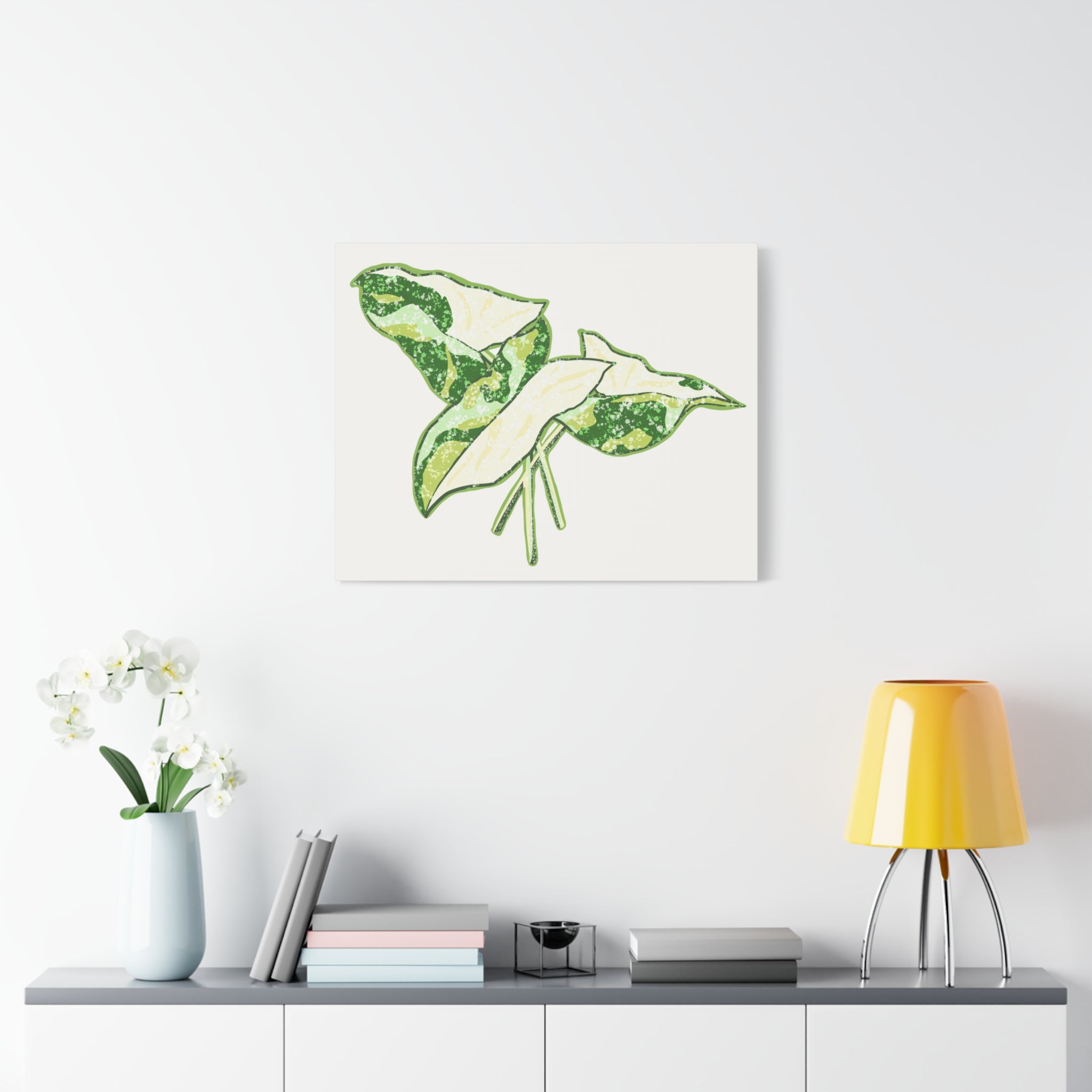 Marble Syngonium Canvas Print – Botanical Wall Art - Poppy Natural
