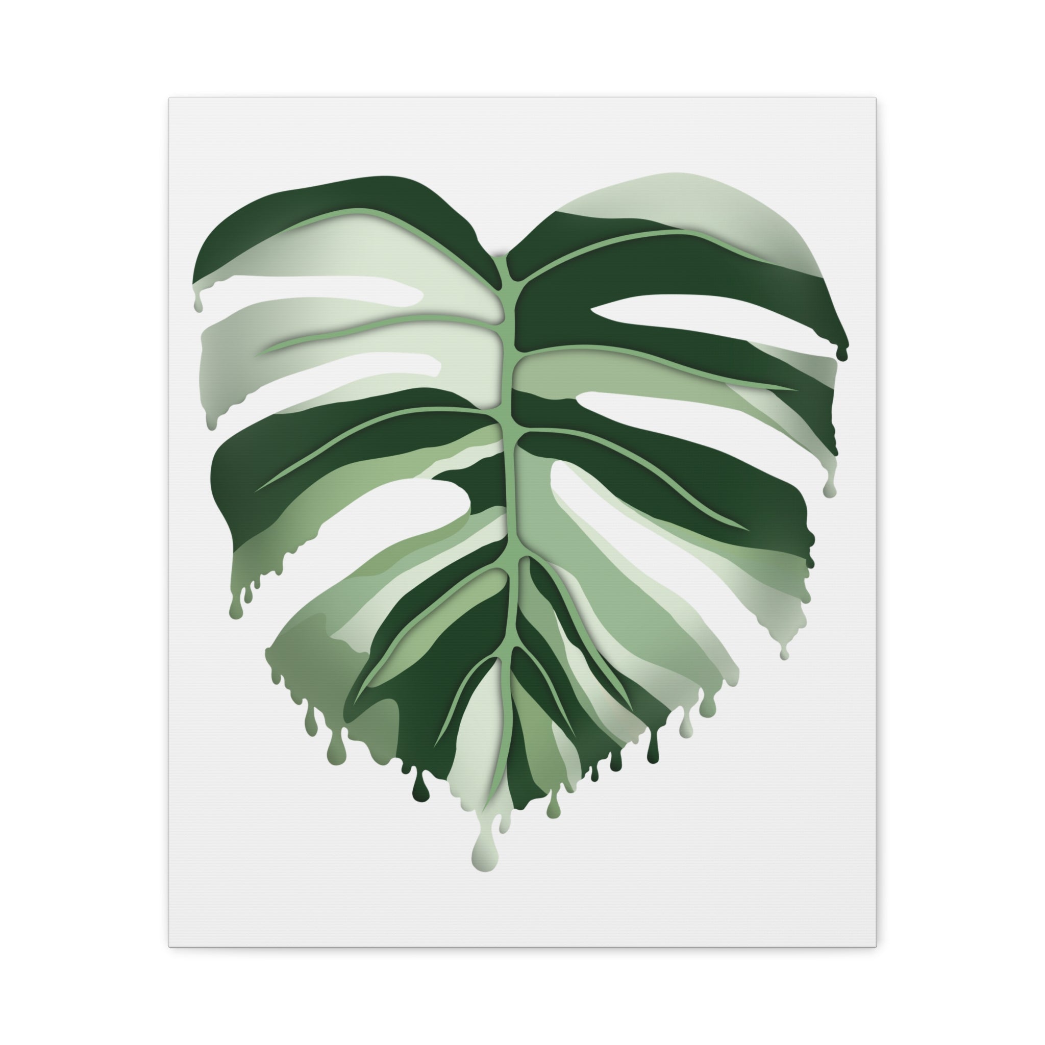 Melting Monstera Albo Canvas Print – Botanical Wall Art - Poppy Natural