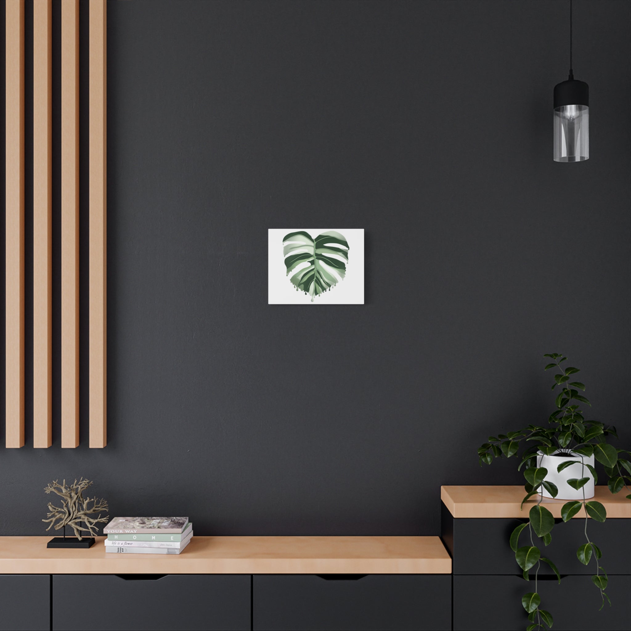 Melting Monstera Albo Canvas Print – Botanical Wall Art - Poppy Natural
