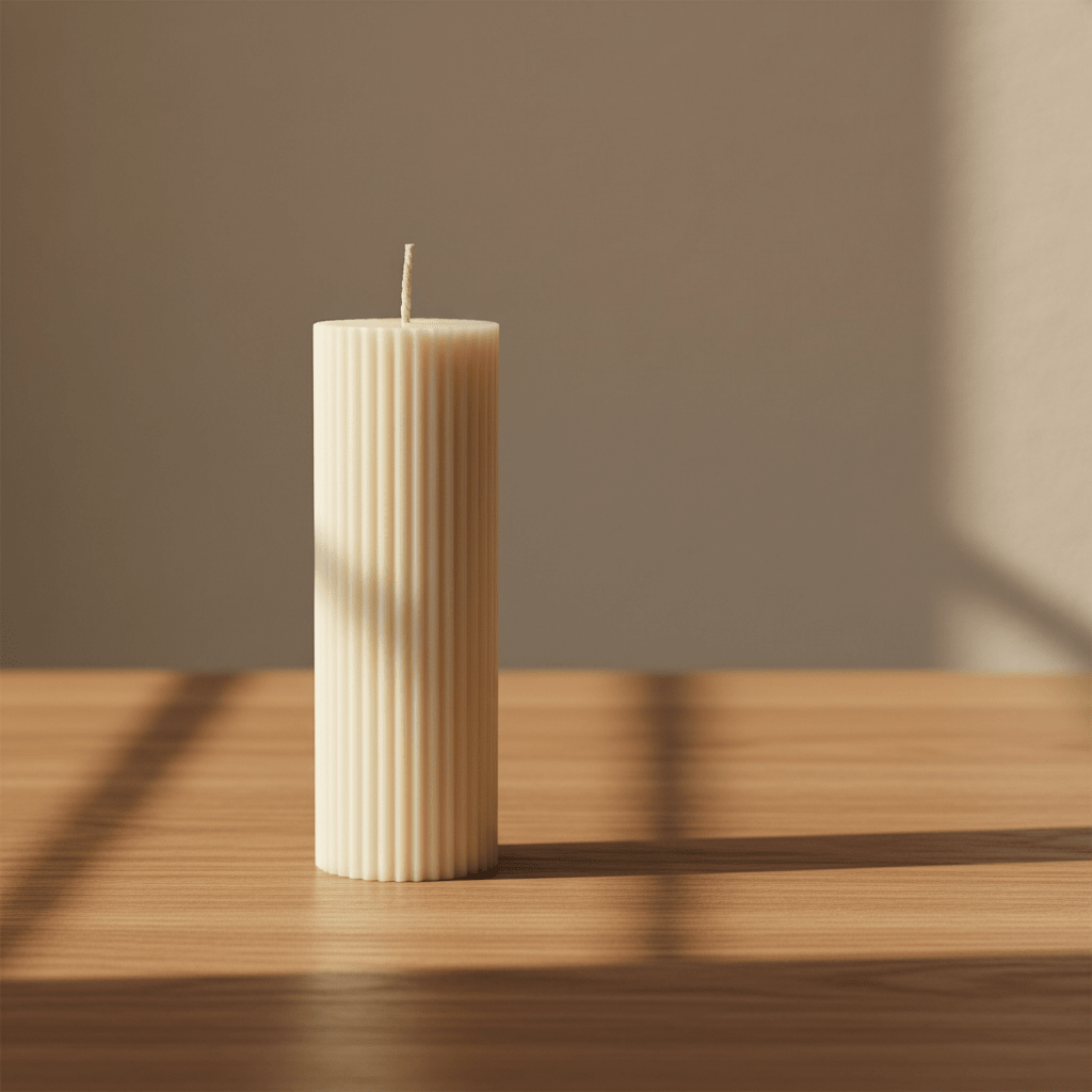 Minimalist Ribbed Candle - Poppy Natural