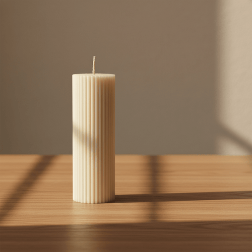 Minimalist Ribbed Candle - Poppy Natural