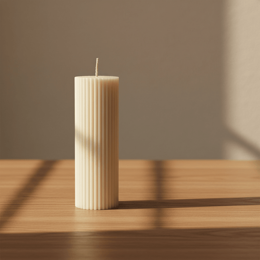 Minimalist Ribbed Candle - Poppy Natural