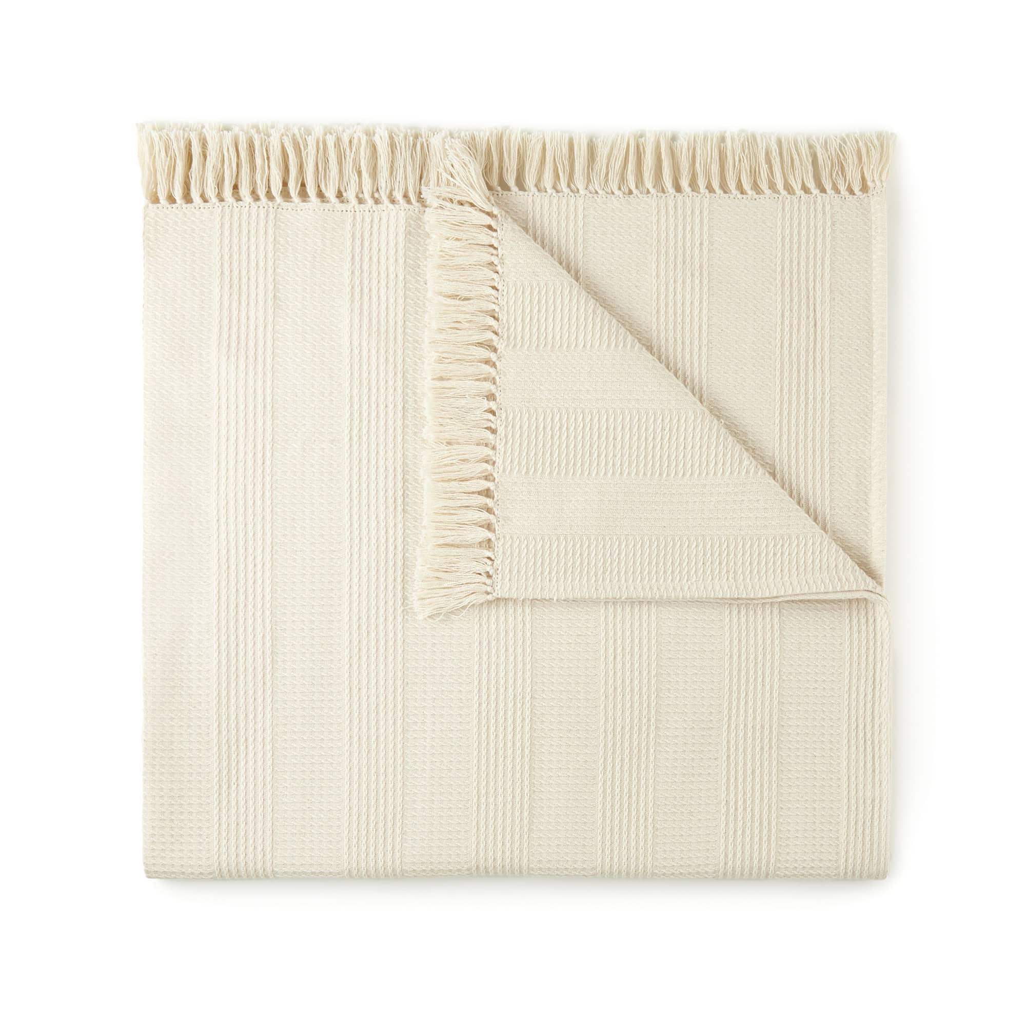 Organic Cotton Throw with Tassels - Poppy Natural