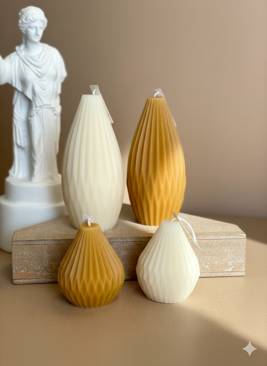 Origami Lantern Candle - Poppy Natural