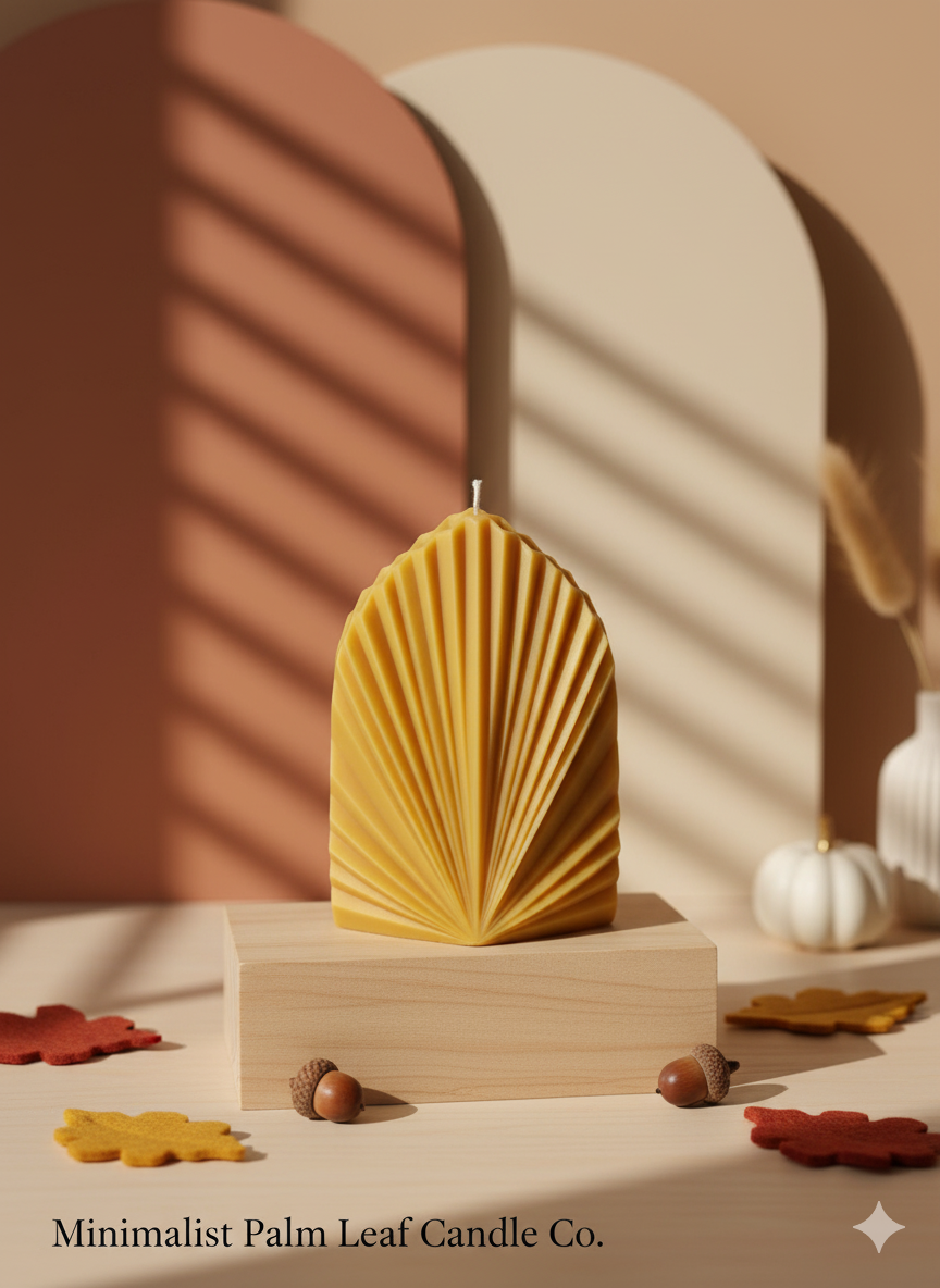 Palm Leaf Candle - Poppy Natural