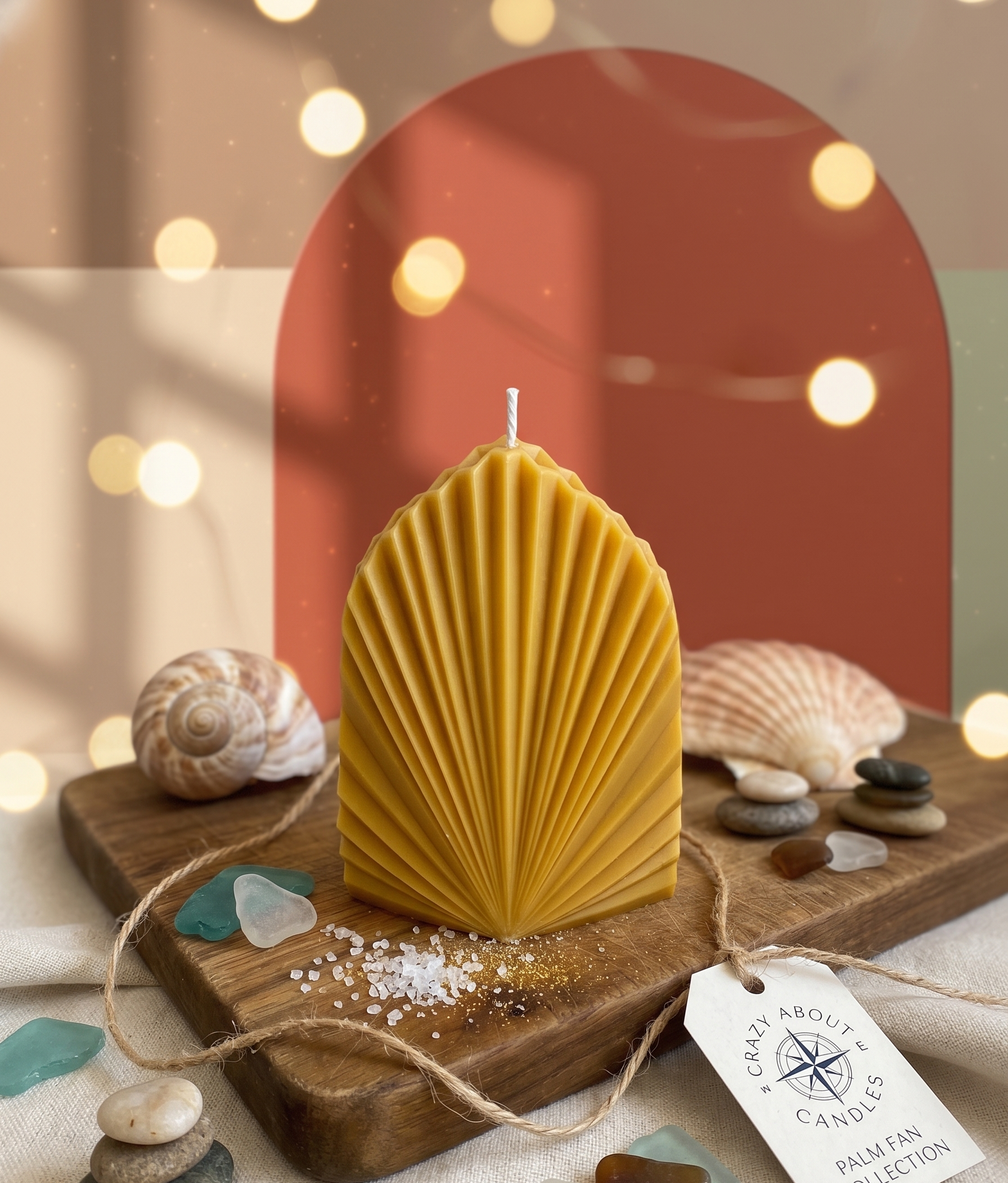 Palm Leaf Candle - Poppy Natural