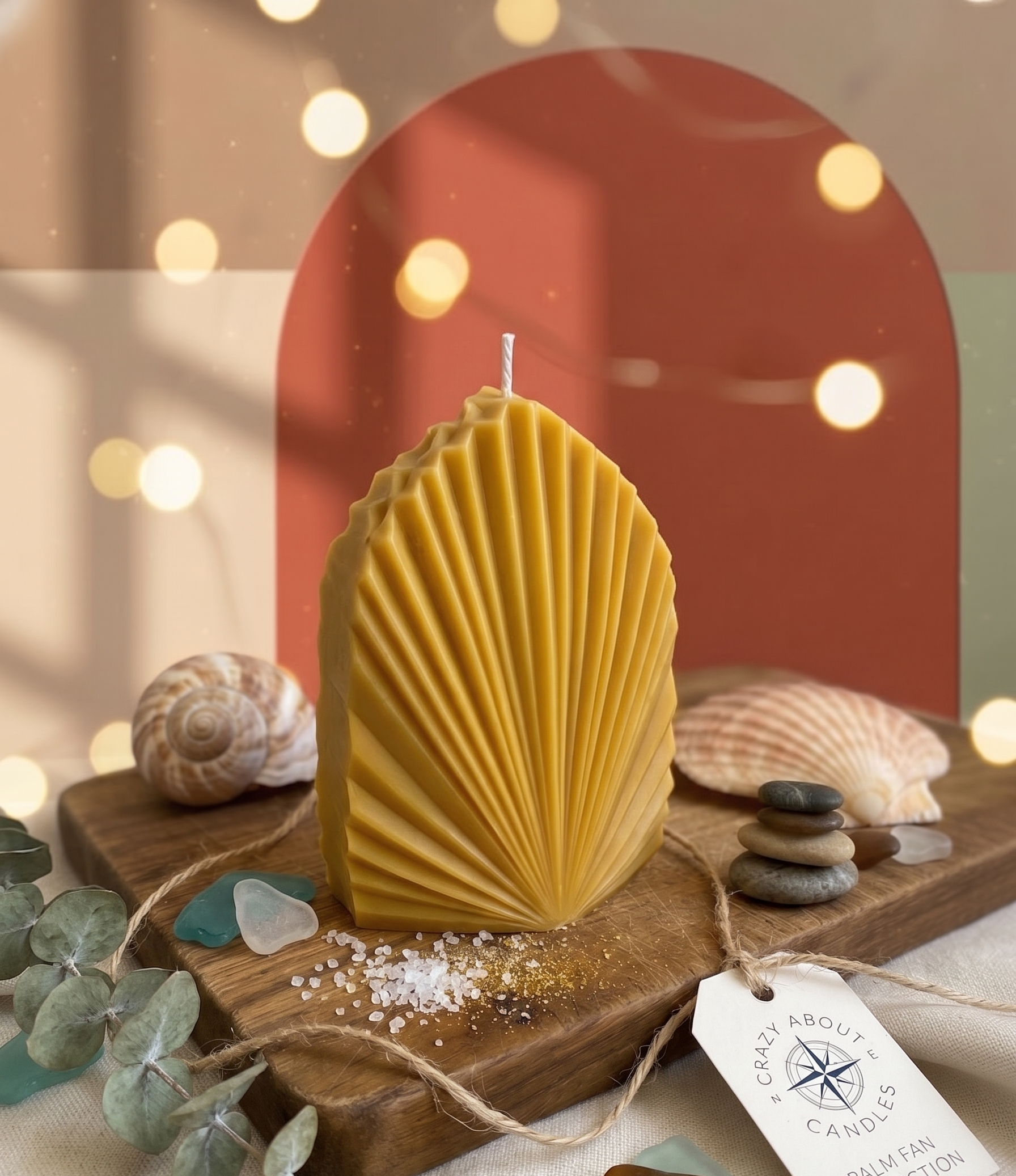 Palm Leaf Candle - Poppy Natural